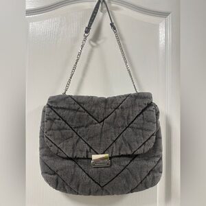 Zara gray denim shoulder bag